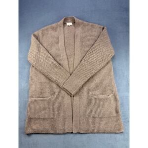 Caslon Cardigan Sweater w/ front pockets, Brown, Women's Med. Thigh Length